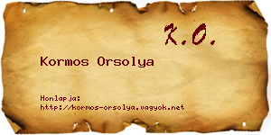 Kormos Orsolya névjegykártya