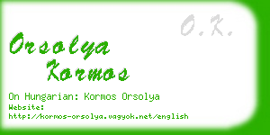 orsolya kormos business card